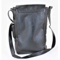9002B - BLACK LEATHER (PU) WINE BAG WITH (IT'S WINE TIME) MONOGRAMMED